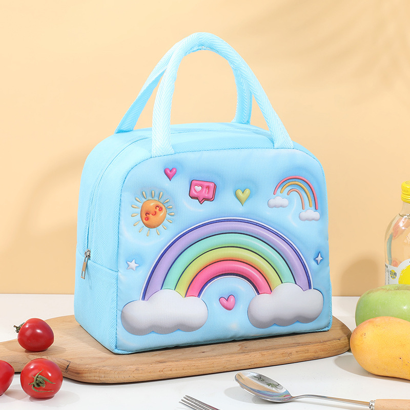 Nuevo patrón tridimensional de bolsas de almuerzo de dibujos animados de dopamina linda bolsa de almuerzo bolsa de aislamiento para el trabajo y la escuela almacenamiento de almuerzo