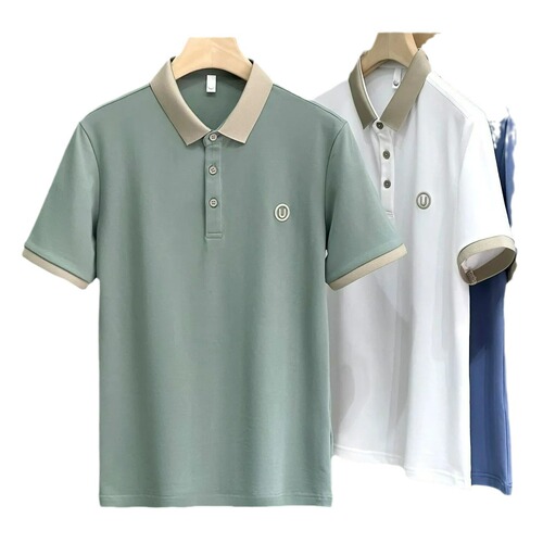 Original brand summer new embroidered polo shirt for men, thin version, business fashion loose men's short-sleeved T-shirt