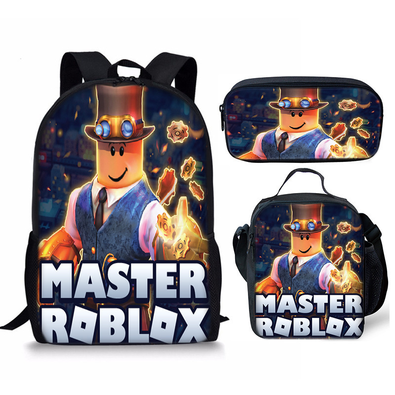 3D 新製品 Roblox 学生スクールバッグ ランチバッグ ペンシルバッグ Roblox プリント バックパック 3 点セット|undefined