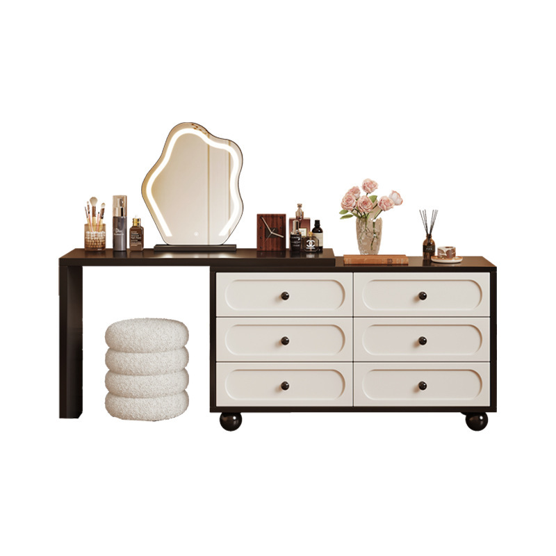 Tocador de estilo antiguo francés, cómoda, dormitorio moderno integrado, armario de cola de cama simple 2025 nuevo escritorio de maquillaje retro