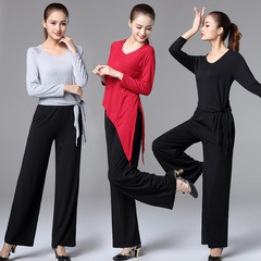 New Summer Square Dance Clothing Sportswear Long Sleeve Set Slimming Dance Suit Training Wear Women's Set Wholesale