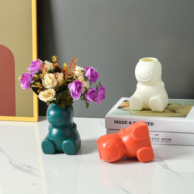 Jarrón decorativo de plástico estilo nórdico, resistente a caídas