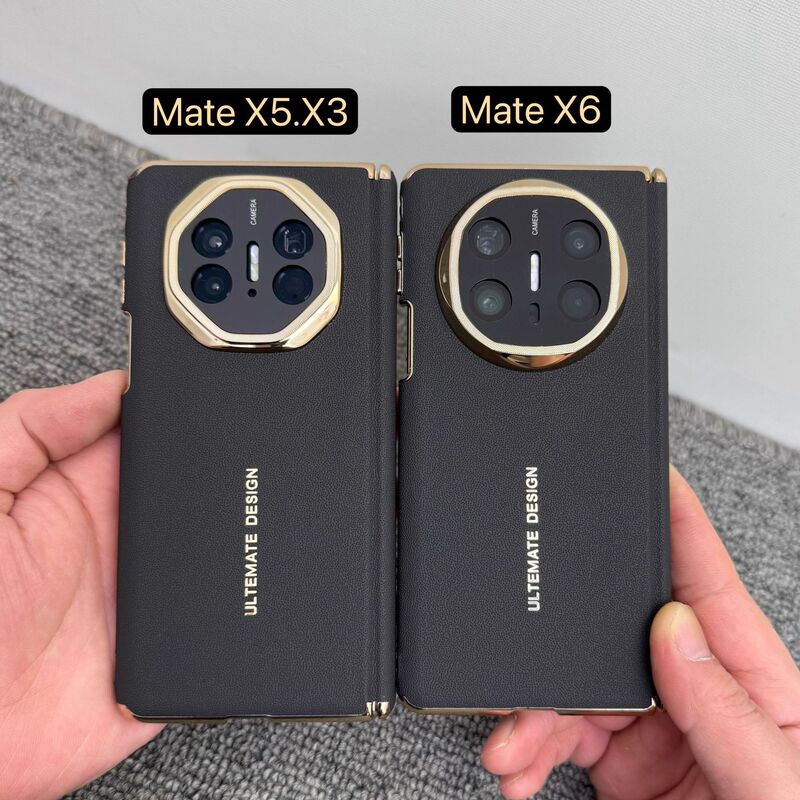 Huawei matex5 携帯電話ケースに適したダブル中央軸保護 x6 コレクターズエディションプレーンレザー電気メッキレンズオールインクルーシブ落下防止ケース|undefined