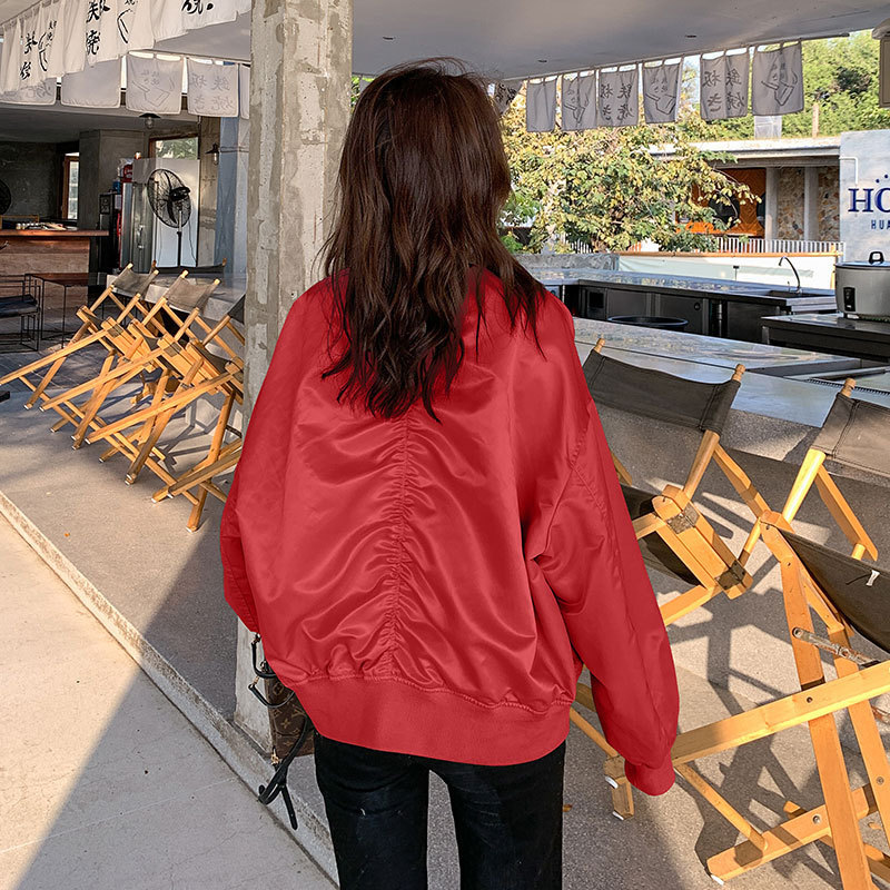 ins超火糖果色棒球服女秋季韩版宽松百搭小个子短款夹克外套潮|undefined