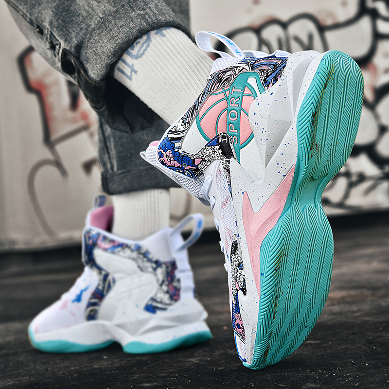 Chaussures de basket-ball pour grands enfants, étudiants du premier cycle du secondaire, chaussures de sport pour hommes, nouvelle collection, en béton, pour entraînement au combat réel_voghion.com