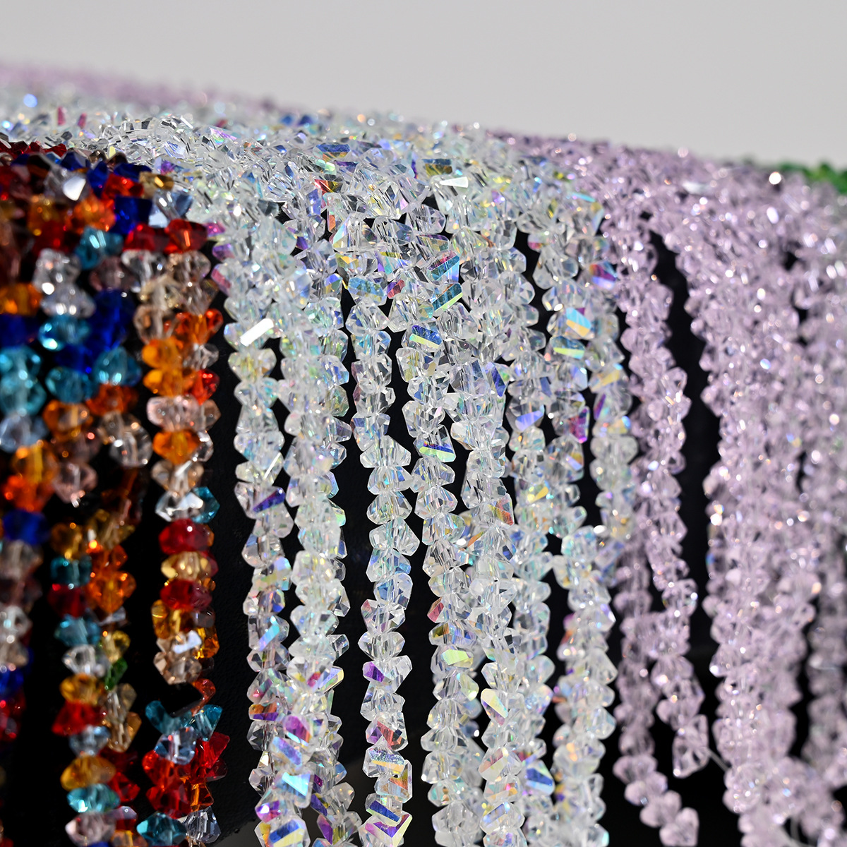 Collar de perlas de cristal de diamante de cristal triangular de 4 mm collar de perlas sueltas de bricolaje artesanal accesorios de ropa accesorios de cadena de teléfono móvil accesorios de cadena de teléfono móvil image 4
