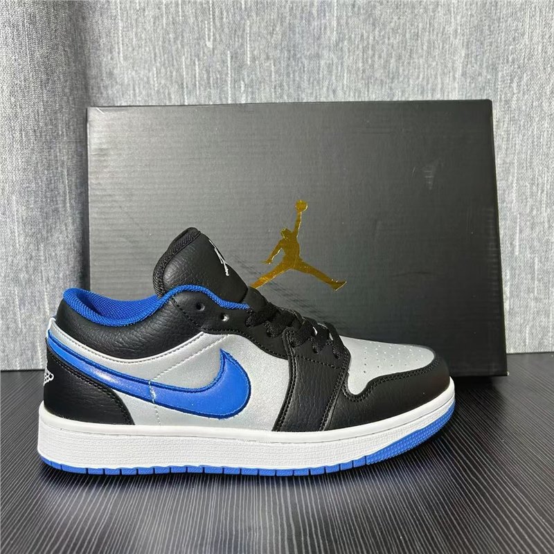 純粋なオリジナル AJ1 白黒青つま先ロートップトレンディなバスケットボールシューズキャンパス男性と女性の多用途カジュアルスポーツスケートボードシューズ|undefined