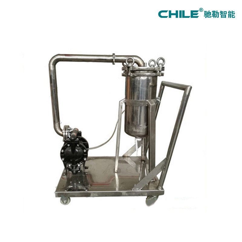 厂家供应非标 过滤小车 带气动隔膜泵不锈钢移动式布袋式过滤器