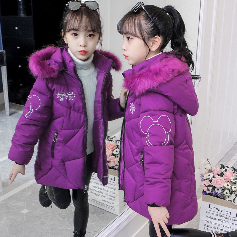 Chaqueta acolchada de algodón de invierno para niñas estilo occidental de longitud media para niños medianos y grandes Chaqueta acolchada de algodón adelgazante para niñas Chaqueta acolchada de algodón cálida para niñas