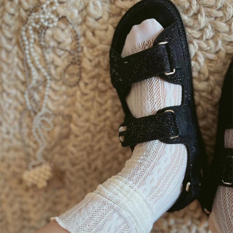 Women's Lace Socks for Spring and Summer, Thin Korean Style Lace Socks, Hollow-Out Mesh Socks, Fashionable Mid-Calf Socks