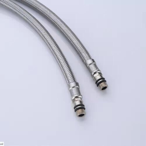 Cold and hot braided faucet basin sink basin soft tube single head stainless steel water inlet pipe
