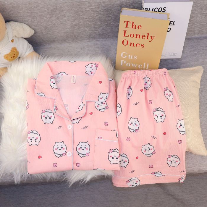 Venta al por mayor transfronteriza nube de algodón 120G estilo caliente pijamas mujeres verano dulces pantalones cortos de manga corta dibujos animados ropa para el hogar traje