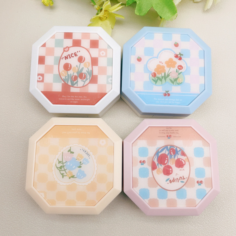 新款小清新简约日常多彩美瞳盒隐形眼镜盒伴侣盒双联盒WL526