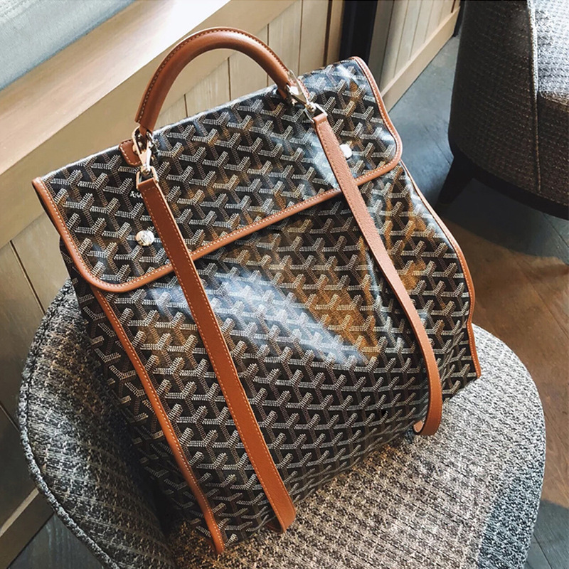 Goyard Double-Shoulder Backpack, Classic Backpack, Computer Bag
