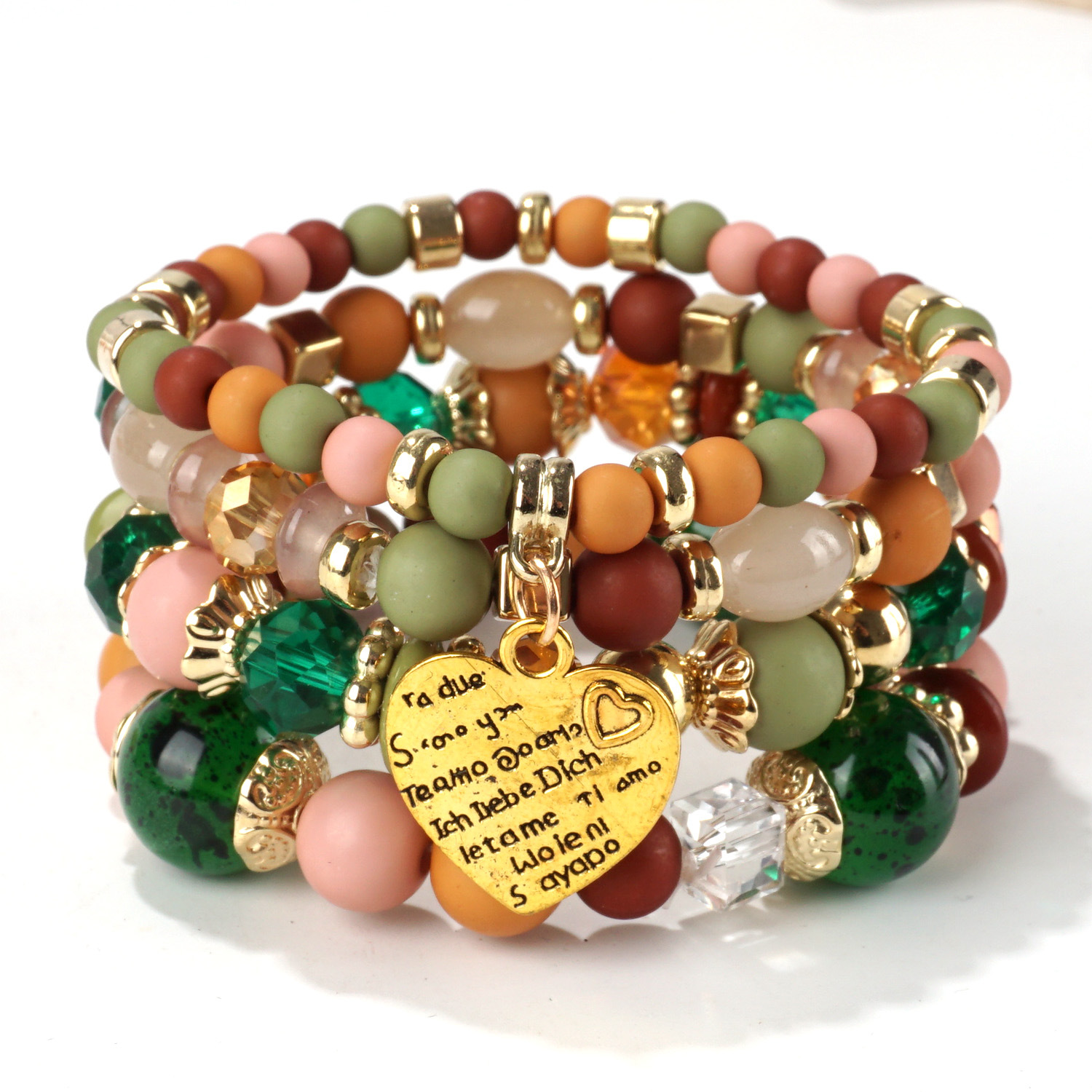 Pulseras bohemias multicapa con cuentas, estilo creativo europeo y americano