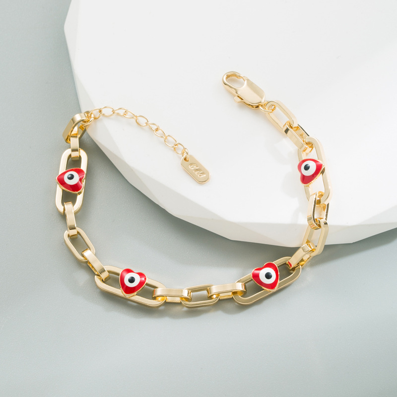 Fashion Heart Shape Copper Bracelets Enamel Copper Bracelets