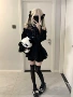 高腰显瘦暗黑蕾丝连衣裙