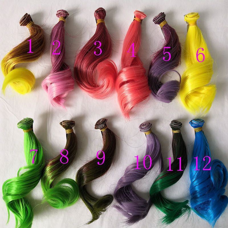 Factory Direct Sale Sd/Bjd Toy Hair Extensions, Barbie Curly Hair 15cm, Colorful DIY Doll Hair Extensions Factory Direct Sale Sd/Bjd Toy Hair Extensions, Barbie Curly Hair 15cm, Colorful DIY Doll Hair Extensions