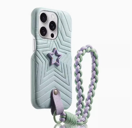 Estuche para teléfono móvil Apple 14pro de cuero IPhone15ProMax de piel de parche de estrella para IP13/12/11 duro 15p