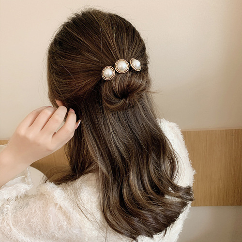 Pearl hair twister, ball head, bow hair twist, elegant back of head headband, super fairy pearl hair band for lazy people