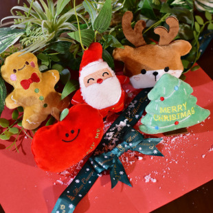 Christmas Pet Dog Dog Toy Ring Paper bbcall Sound Toy Santa Claus Elk Gingerbread Man Christmas Tree Apple