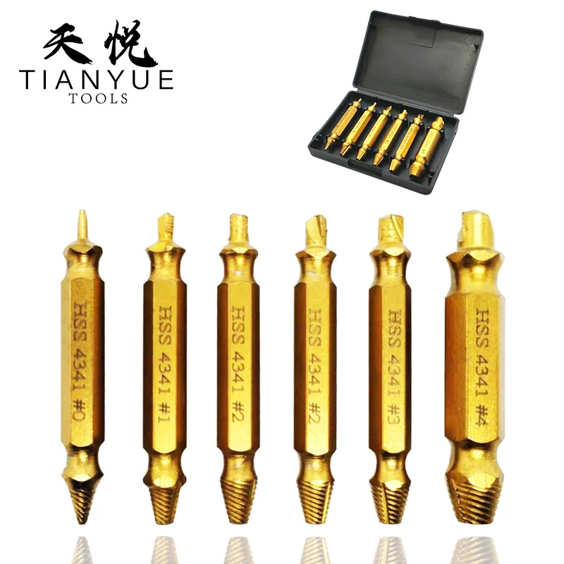 Трансграничный экстрактор винтов с двойной головкой, экстрактор поврежденных винтов, скользящий зуб, сломанная головка, сломанная проволока, набор инструментов для извлечения резьбы