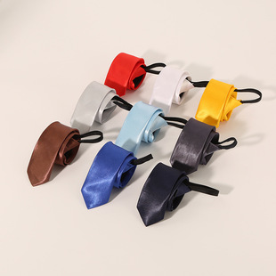 Shengzhou tie manufacturers men's professional formal business suit zipper tie solid color groom best man tie men