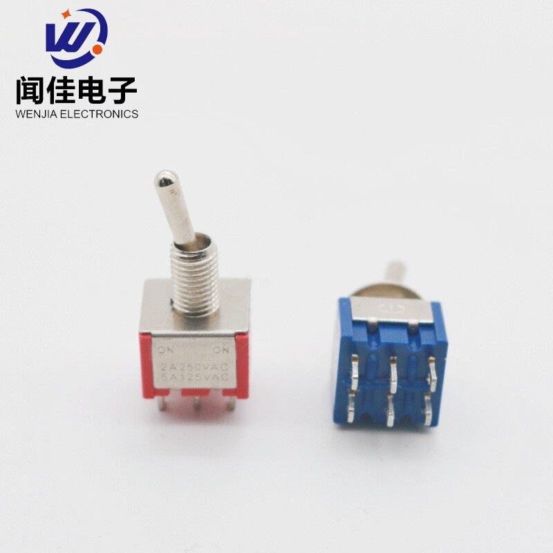 6mm Toggle Switch Mts-203 Shaking Arm Toggle Switch 6 Feet 3 Gears Micro Toggle On-Off-On