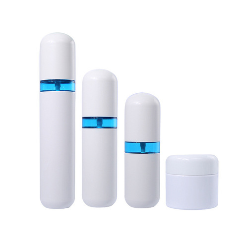 Pet 50ml lotion bottle, 50g cream jar, 70ml toner spray bottle, 100ml cosmetic packaging bottle