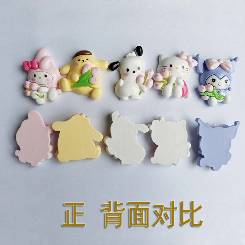 Резиновые аксессуары Sanrio — брелок для телефона и магнит на холодильник, ≈6×5,7 см, ручная работа
