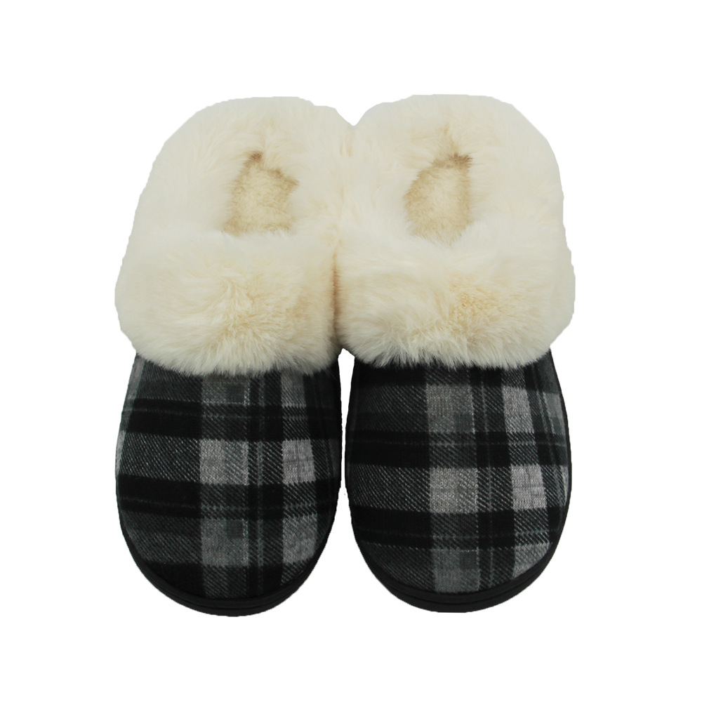 Unisex Casual Plaid Round Toe Cotton Slippers display picture 6