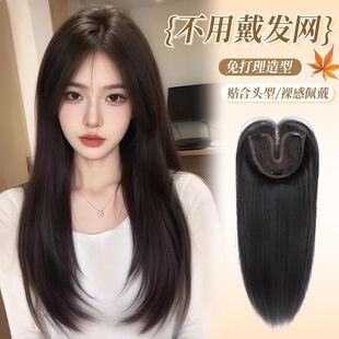 There is no need to wear a hair net, hand-woven lace wig, women's full head cover, white hair growth volume, head replacement wig