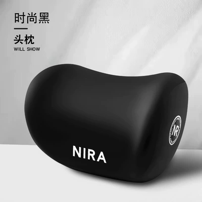 Factory Logo Cross-Border Car Lumbar Support Headrest Neck Pillow Office Cushion Memory Foam Source (Waist support) - fashionable-black-headrest