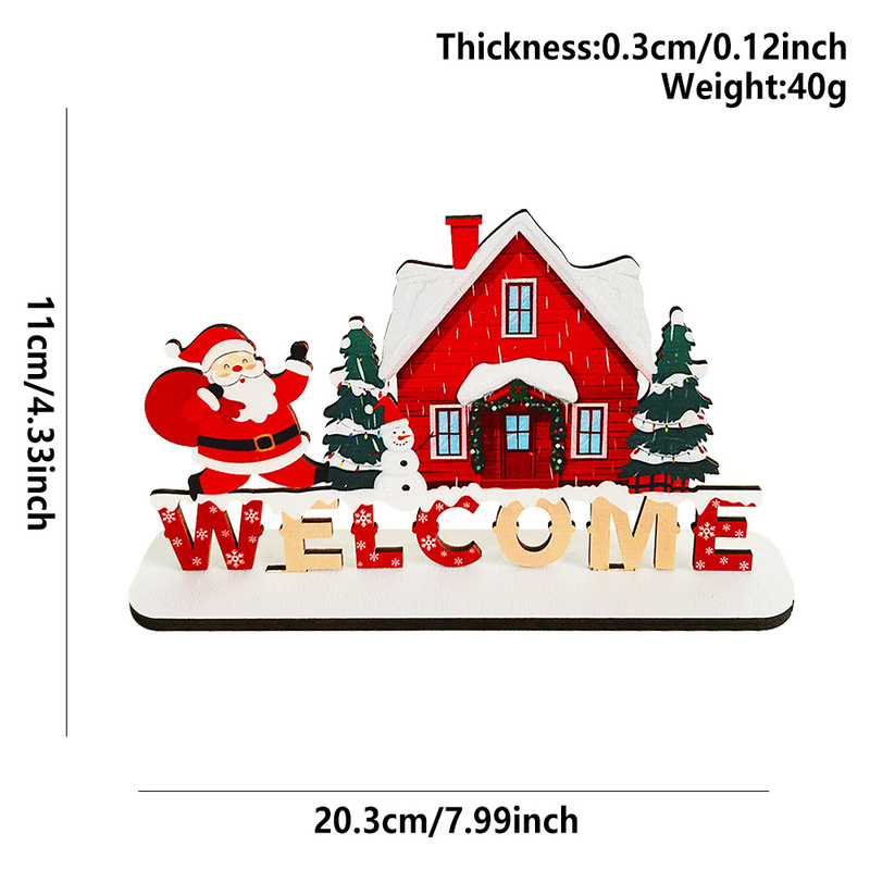 現物クリスマス祝日パーティー雰囲気装飾道具木製サンタクロースデスクトップ立ち札飾りクリスマス装飾|undefined