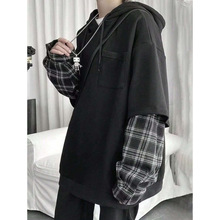 W 10488 Couple Plaid Hoodie Set ���¸�����ñ�����׿羳��