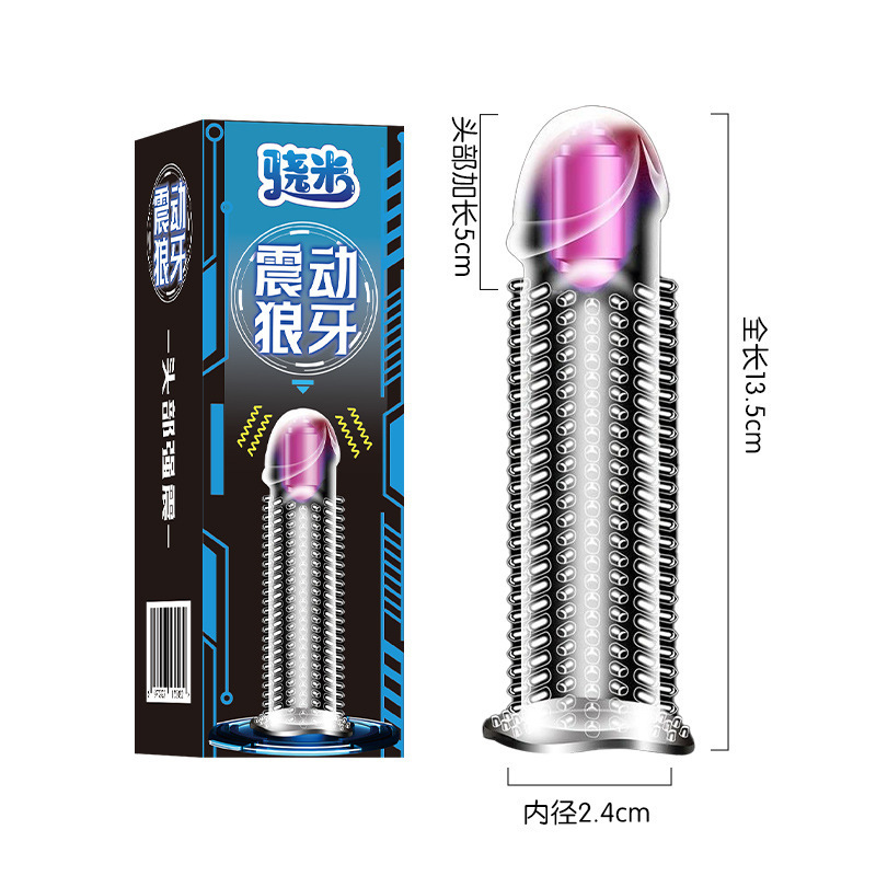 Snapmi macho cristal lobo brazo vibratorio condón pene retrasado anillo pinchazo pareja artículos sexuales adultos interés