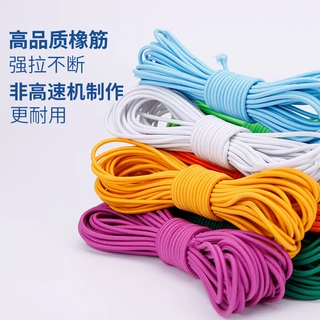 高弹力耐用圆形高品质橡皮筋松紧带黑色白色彩色躺椅吊牌松紧绳辅