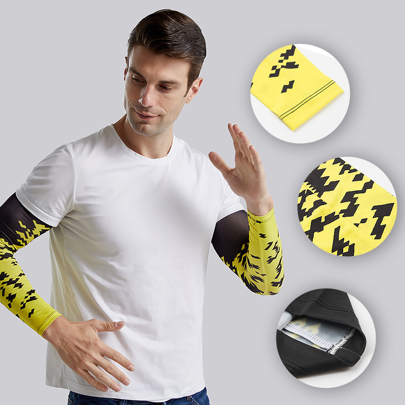 夏季騎行冰絲護(hù)袖防曬冰絲袖套男女兒童開車冰袖批發(fā)滿印定制LOGO