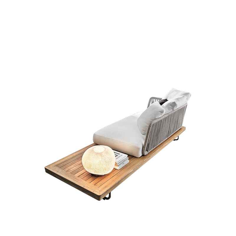 Sofá al aire libre anti-solar impermeable patio silla de ratana terraza al aire libre jardín ratana tejida muebles de teca balcón combinación de ocio