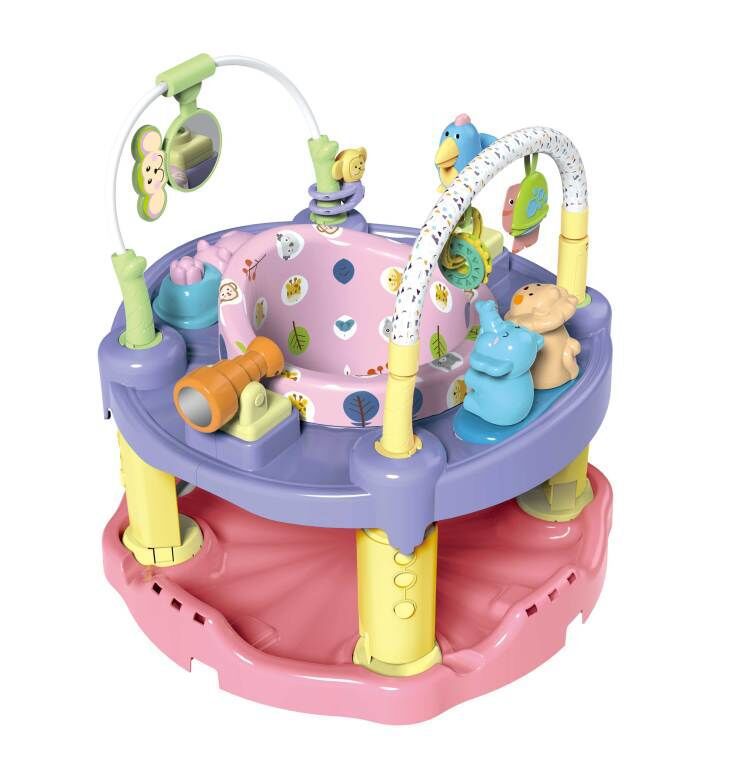 Centro de Actividades y Silla de Saltos para Bebé de PVC Giratorio 360 Grados con Música
