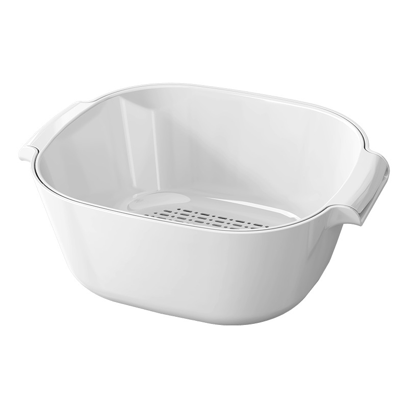 排水バスケット家庭用キッチンシンク二層フルーツバスケットプラスチック米洗いバスケット果物と野菜の水受けボックスフルーツバスケット