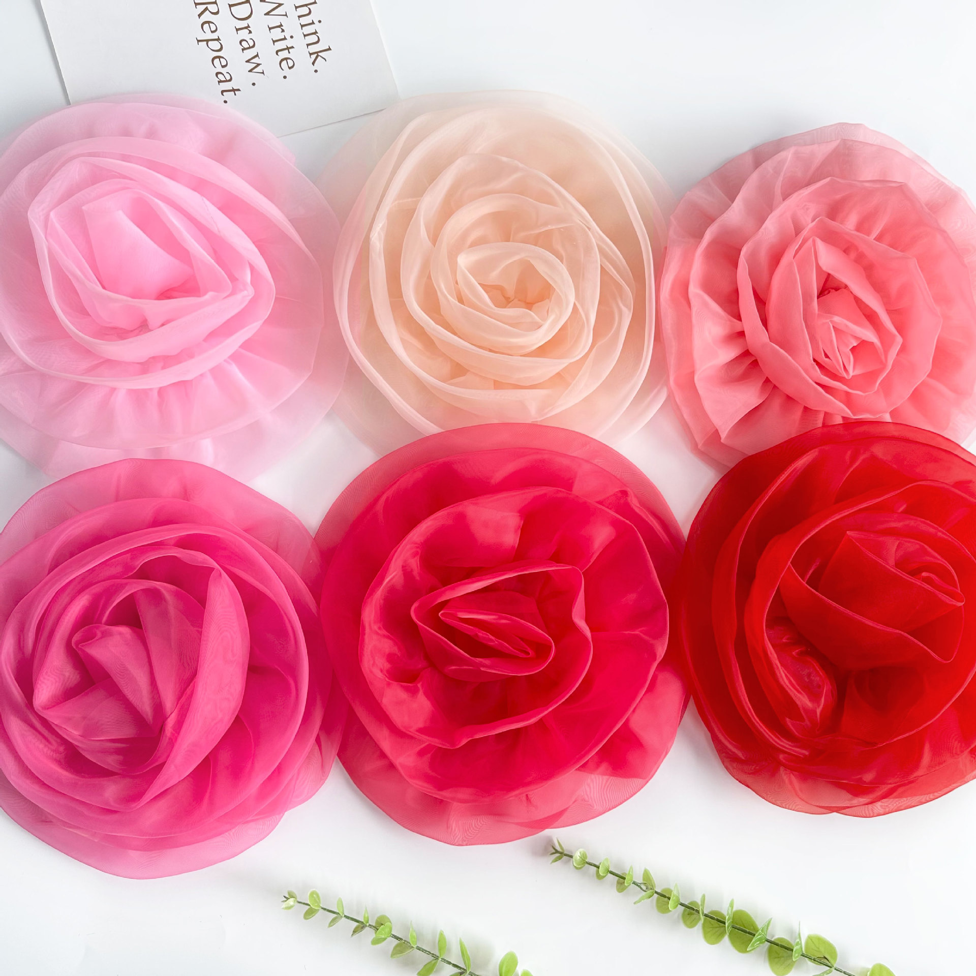 3D ogan camellia hecha a mano DIY material de decoración de cabello vestido de boda vestido de baile accesorios de ropa de espectáculo
