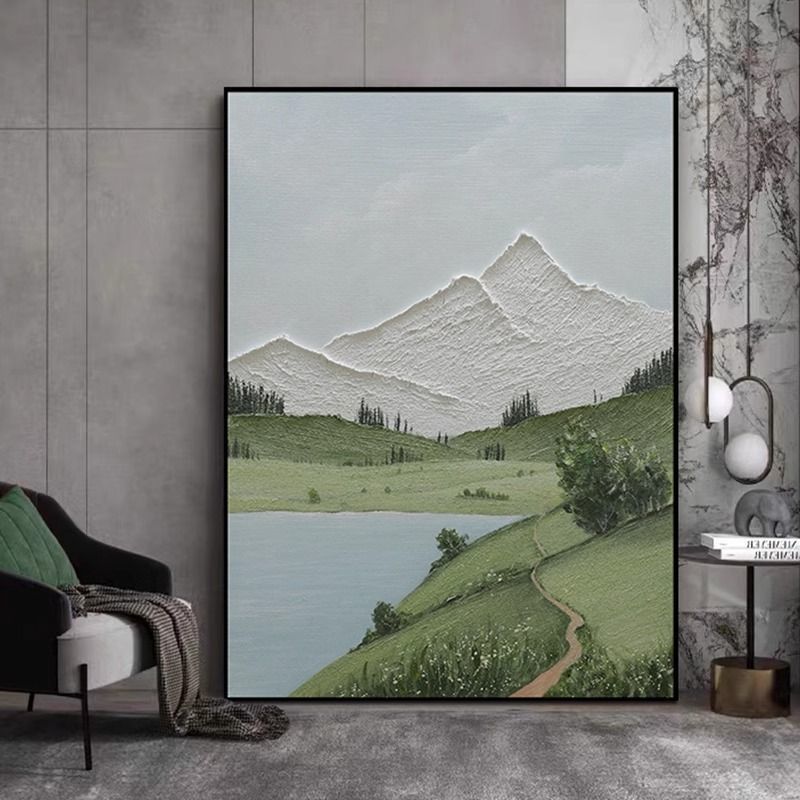 Modern Entrance Sofa Background Wall Hanging Painting with a Sense of High-End Floor Painting, Featuring a Wabi-Sabi Landscape with a Supportive Background for the Living Room Decoration