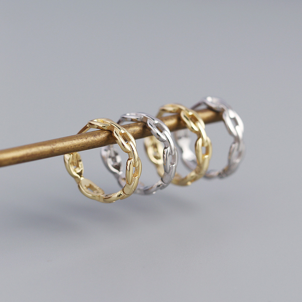 18K Real Gold Plated Plating Material S925 Sterling Silver Metal Chain Earrings Wholesale Nihaojewelry