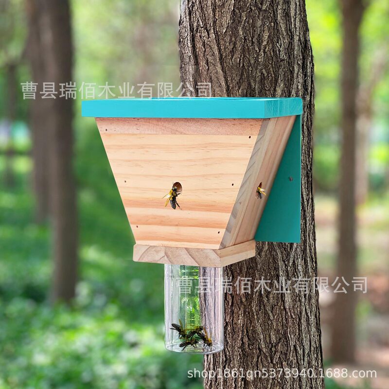 大工蜂トラップ 蜂トラップ 屋外蜂トラップ 木製ショウジョウバエトラップ|undefined