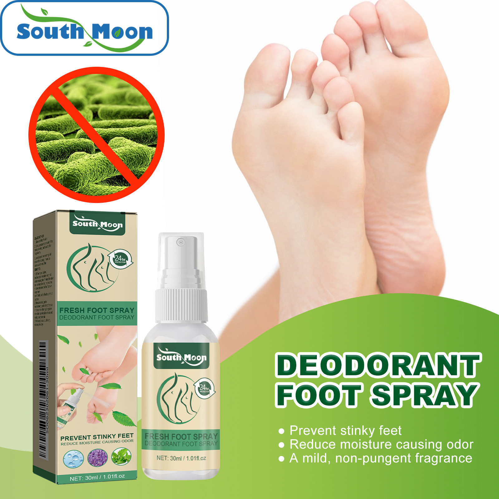 South Moon Foot Freshening Spray Daily Care Foot Odor Cleansing Care Spray