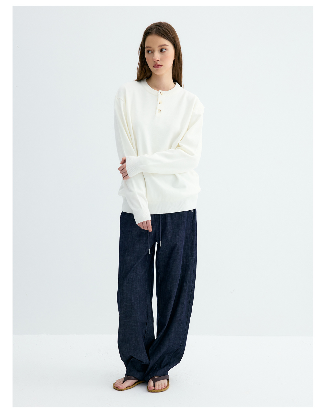 UNF 250g Henley Knit Sweater