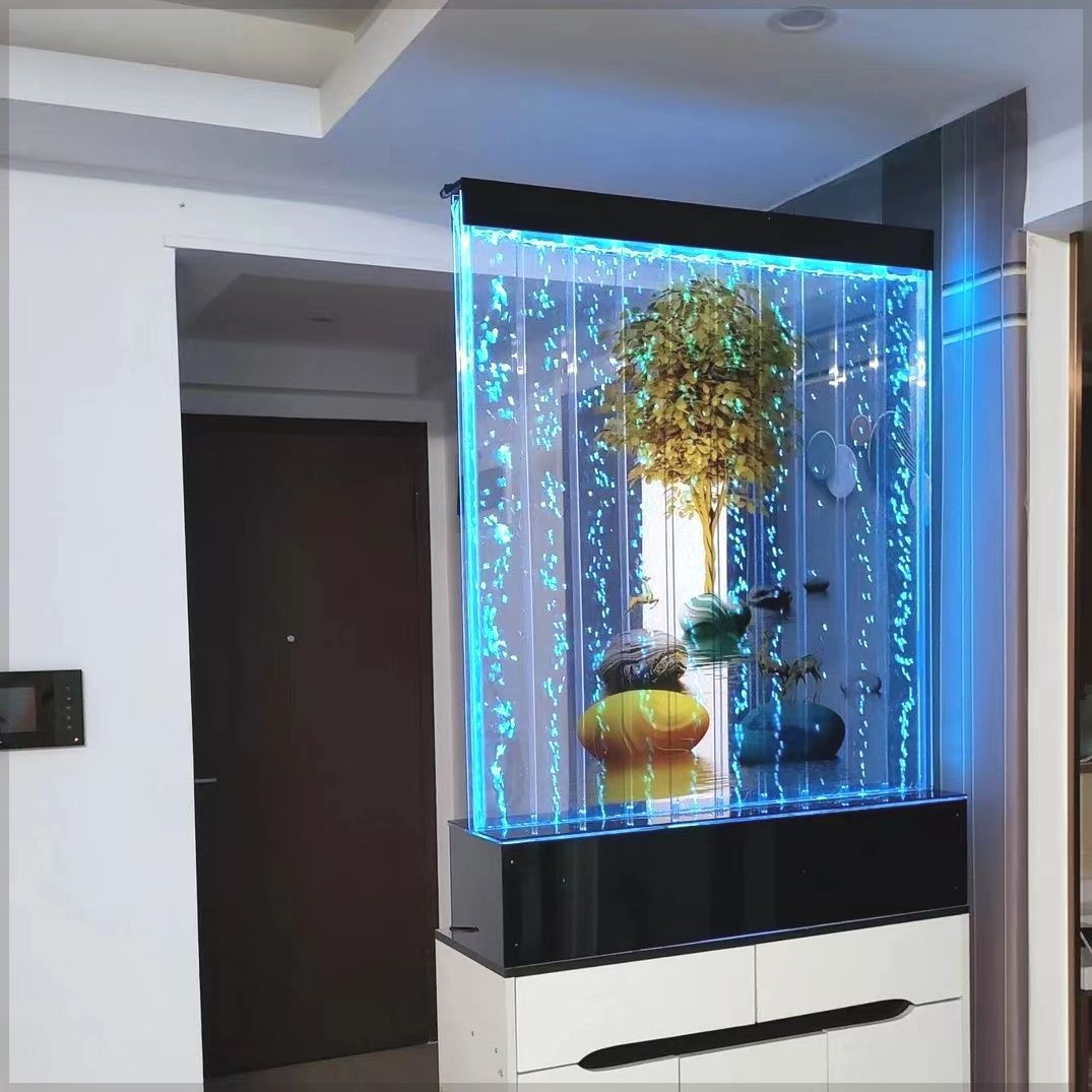 Half-Wall Entrance Calligraphy and Painting Restaurant Guest Bathroom Partition Screen Can Be Used as a Screen Partition Water Curtain Style Internet Celebrity Water Curtain Wall
