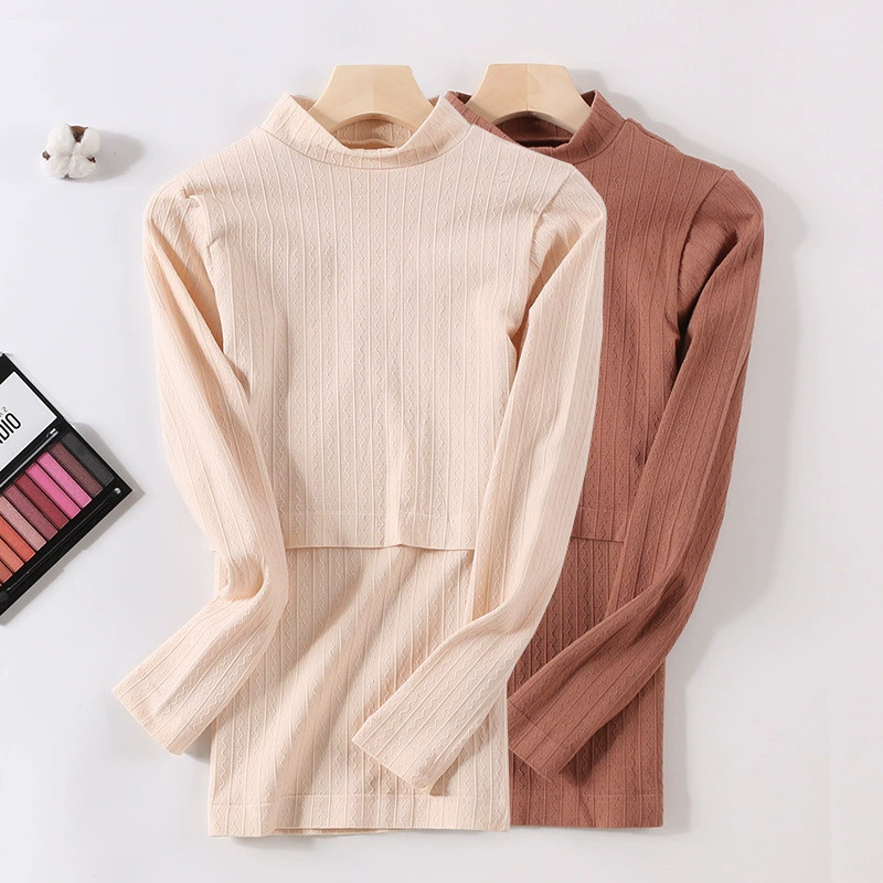 Кормящие топы с высоким воротником для кормления беременных