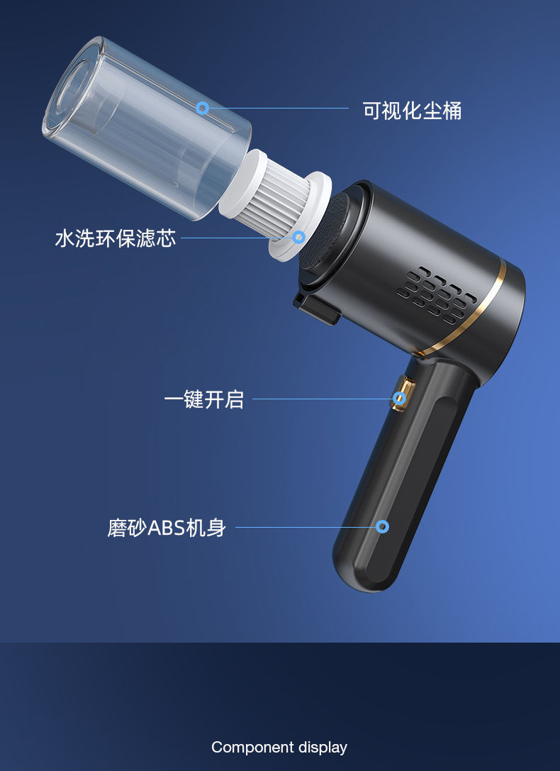 Car Vacuum Cleaner Small Cross-Border Household Handheld Mini Car High-Power Portable Wireless Car Vacuum Cleaner